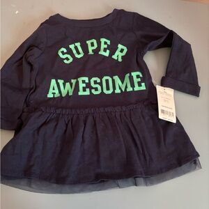 Carter's Navy Long Sleeve Tee with Green Print